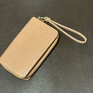 Clutch wallet / purse - loop carry, card slots, snap & zipper